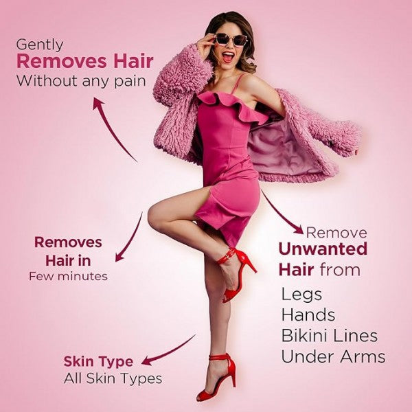 Ikin Rose Hair Remover Cream For All Skin - Bikini Hair Removal Cream For Women & Girls, Pack of 4 (60gm X 4)
