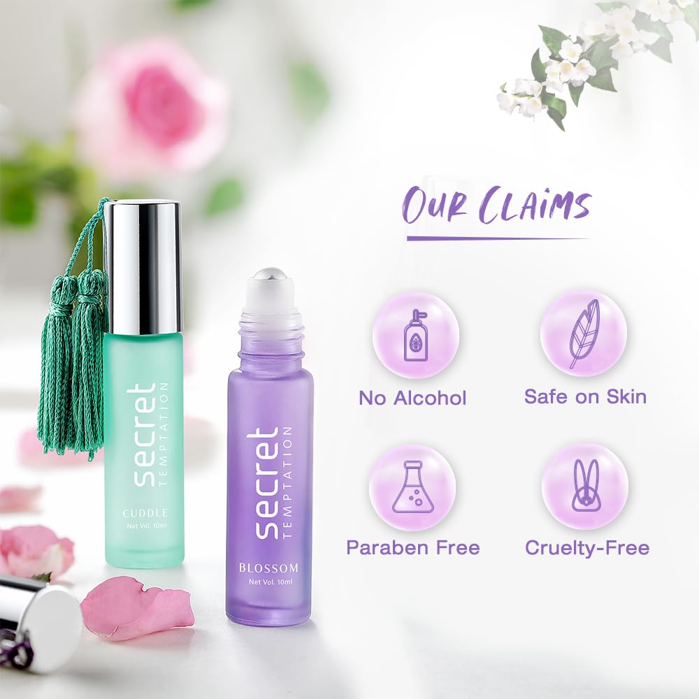 Secret Temptation Cuddle Luxury Roller Ball Perfume Roll On for Women,10ml