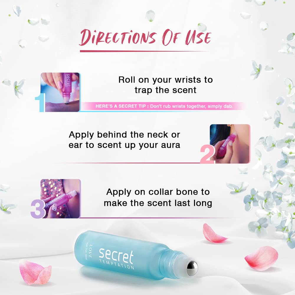Secret Temptation Blossom Roller Ball Perfume Roll On for Women,10ml
