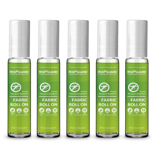 Bodyguard Fabric Roll On for Mosquito Repellent, 10 ml (Green, Pack of 5)