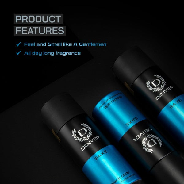 DENVER Saxe Deodorant 150ML(Pack of 3) | Long Lasting Deo for Men & Boys