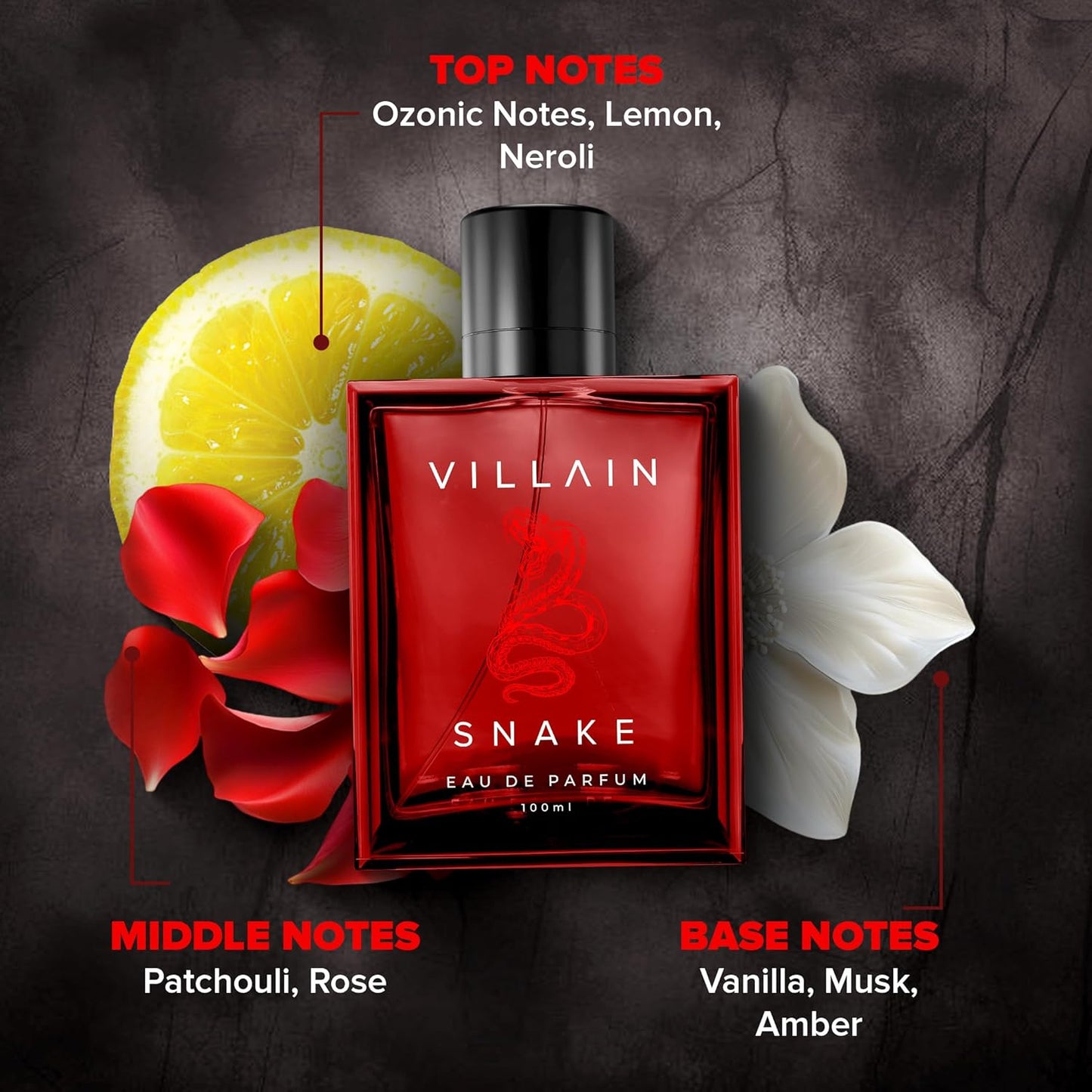 Villain Snake Luxury Perfume for Men Long Lasting Smell 100 ml | Gift For Man Premium Fragrance Day To Night Eau De Parfum