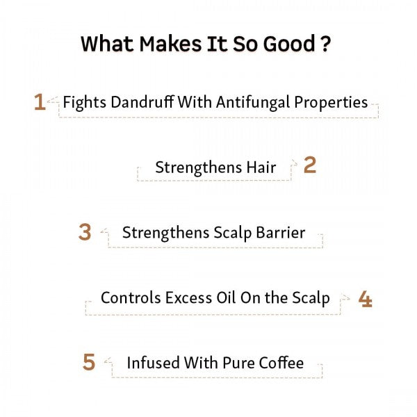 mCaffeine Anti Dandruff Shampoo for Women & Men | Shampoo for Dry Scalp & Dandruff | Goodness of Coffee, Natural AHA & Cinnamon | SLS & Paraben Free - 250ml