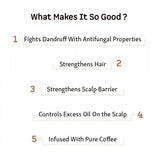 mCaffeine Anti Dandruff Shampoo for Women & Men | Shampoo for Dry Scalp & Dandruff | Goodness of Coffee, Natural AHA & Cinnamon | SLS & Paraben Free - 250ml