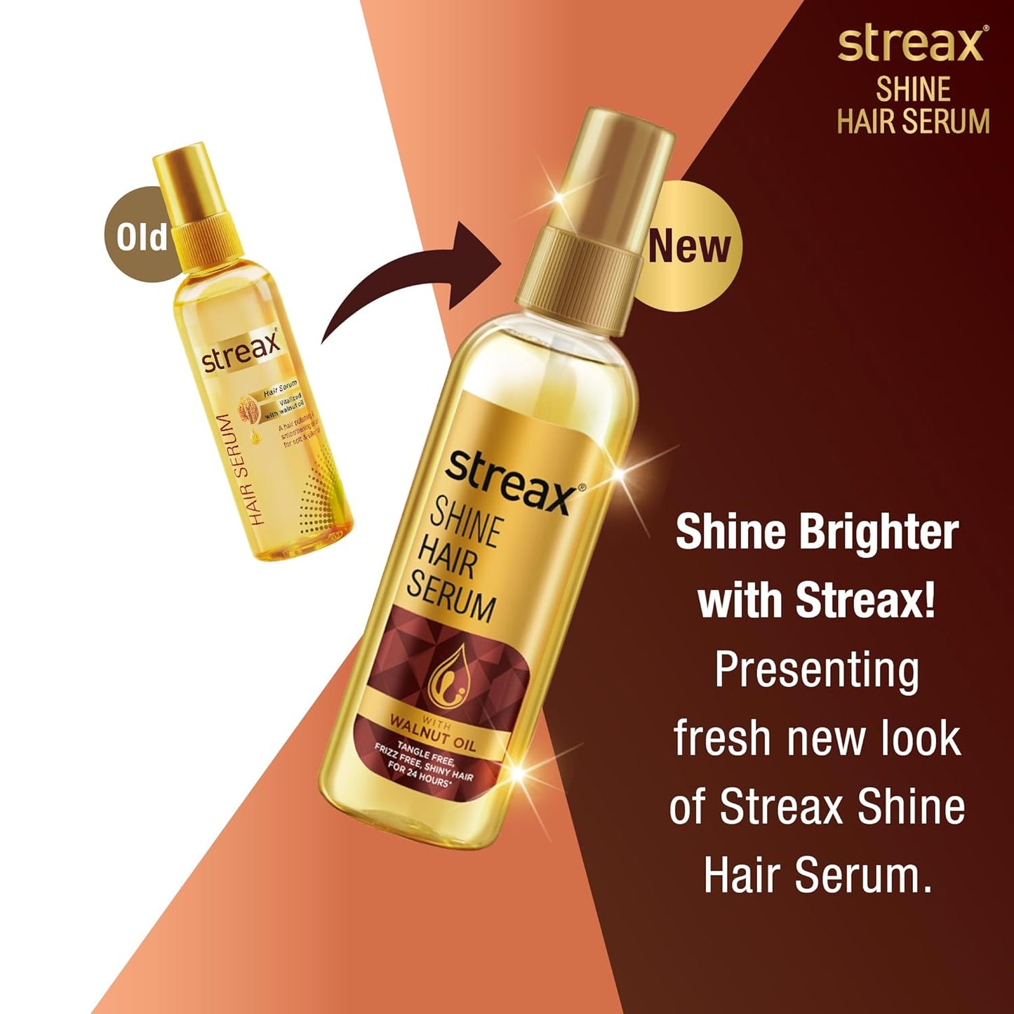 Streax Hair Colour Dark Brown 3 (120ml x 2) + Streax Walnut Hair Serum 90ml Combo | Long-Lasting Hair Color & Hair Smoothening Care
