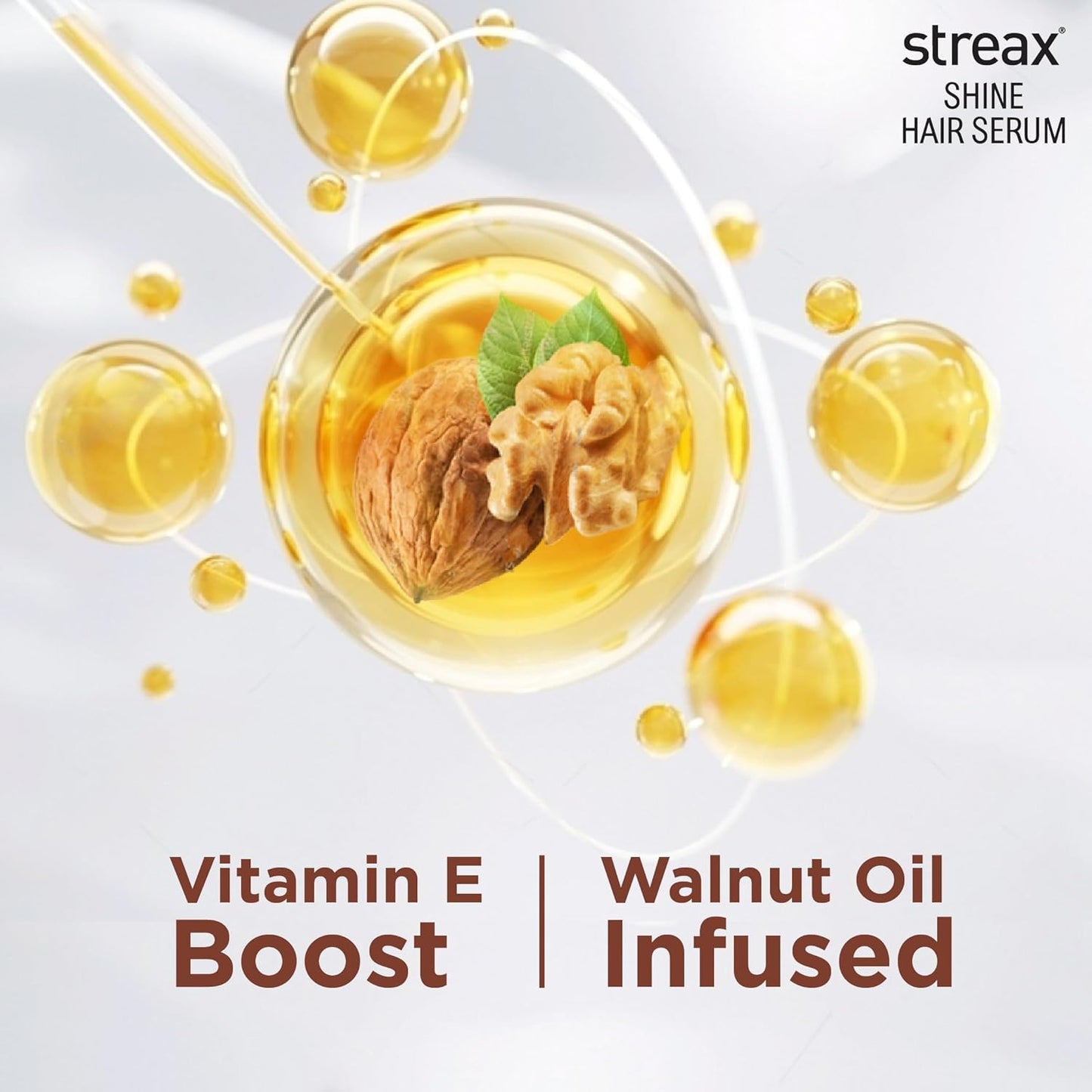 Streax Hair Colour Dark Brown 3 (120ml x 2) + Streax Walnut Hair Serum 90ml Combo | Long-Lasting Hair Color & Hair Smoothening Care