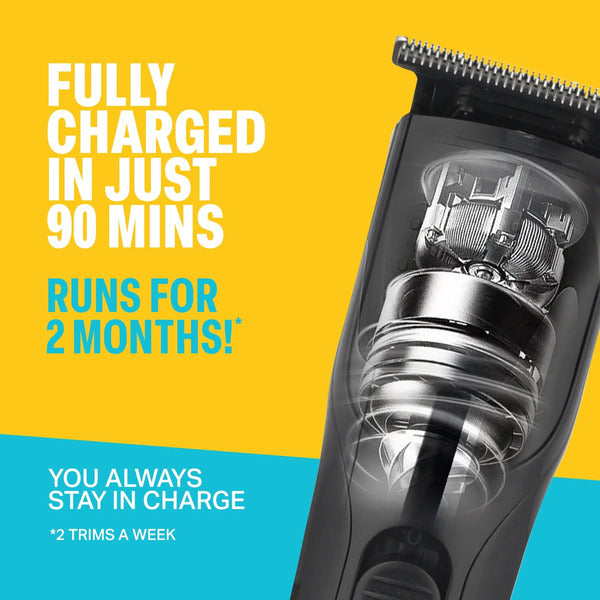 Bombay Shaving Company Power Play Trimmer For Men Trimmer 75 min Runtime 5 Length Settings (Black)
