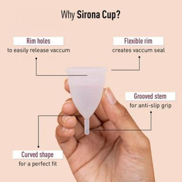 Reusable Menstrual Cup with Pouch for Women, Rash-Free, Leak-Free, Odour-Free, Foldable Period Cup, 8-10 Hours Protection - Small (1N)