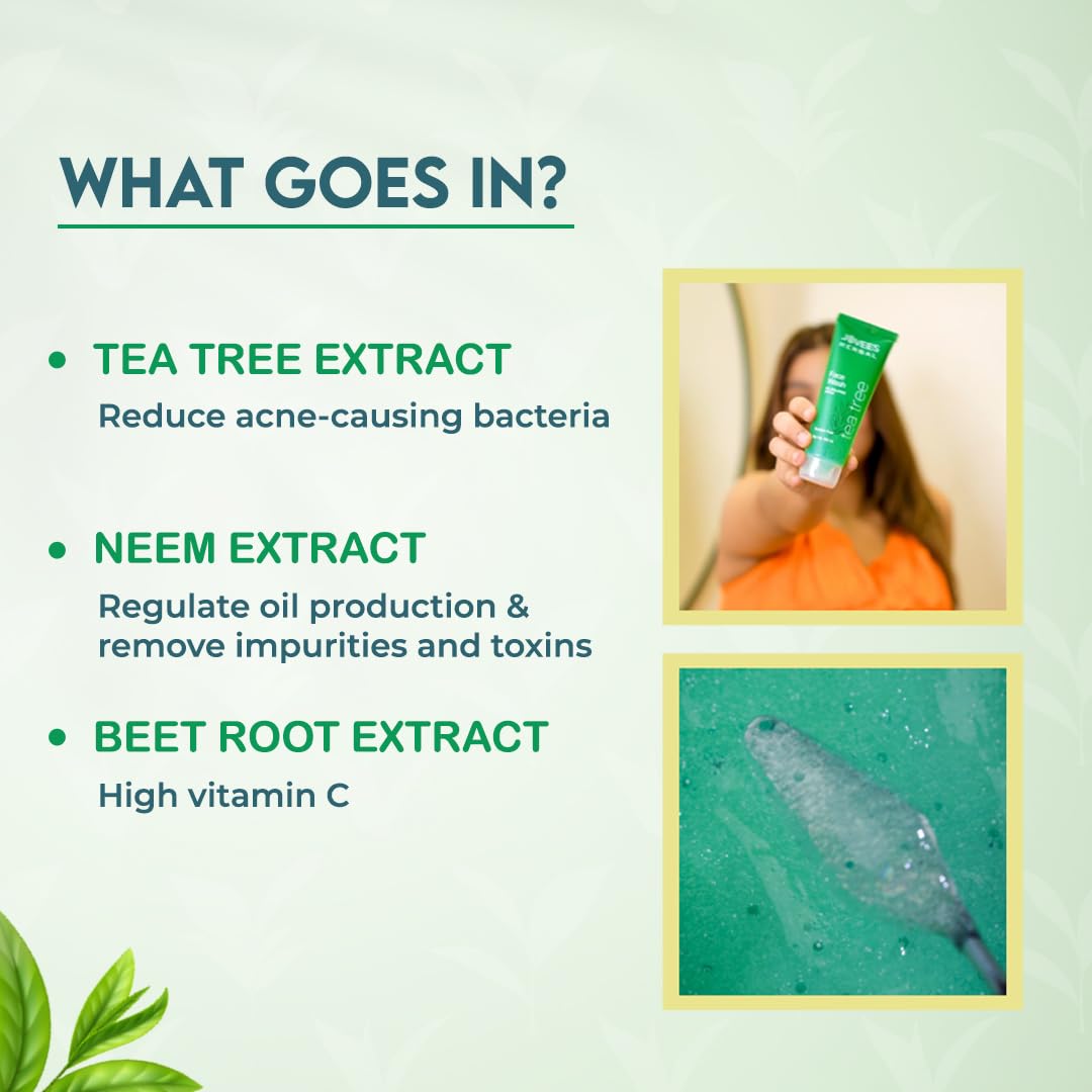 Jovees Herbal Tea Tree Oil Control Face Wash for Oily & Sensitive Skin,50ml