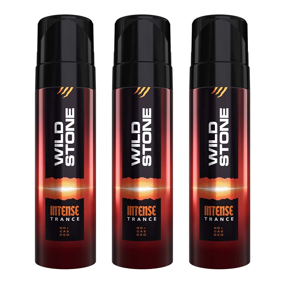 Wild Stone Intense Trance Long Lasting No Gas Deodorant for Men, Pack of 3 (120ml each)