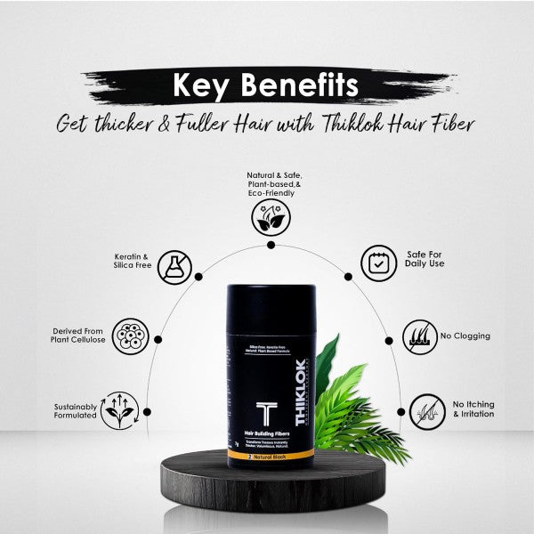 THIKLOK HAIR BUILDING FIBERS- BLACK 3.5gm