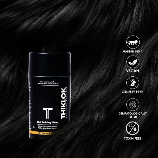 THIKLOK HAIR BUILDING FIBERS- BLACK 3.5gm