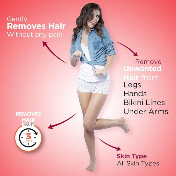 Ikin Skin Brightening Hair Remover Cream For All Skin - Bikini Hair Removal Cream For Women & Girls, Pack of 4 (60gm X 4)