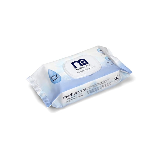 Mothercare 99% Water Baby Wipes | Fragrance-Free & Dermatologically Tested | Soft & Gentle for Newborn Skin | 80 Wipes
