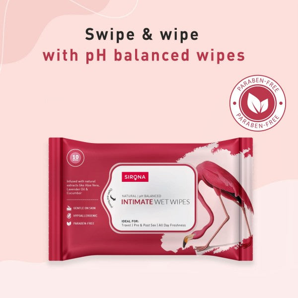 Sirona Intimate Wet Wipes - 30 Wipes, Pack of 3