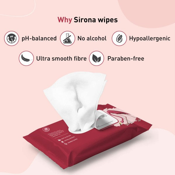 Sirona Intimate Wet Wipes - 30 Wipes, Pack of 3