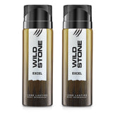 Wild Stone Excel Deodorant for Men, Pack Of 2 (150ml Each) | Best Deo for Office | A Long-Lasting Body Spray for Men | Excel Body Spray with Woody Fragrance